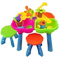 Inside Out Toys Mesita para Jugar con Agua y Arena - 4 en 1 - con Muchos Accesorios y Dos taburetes